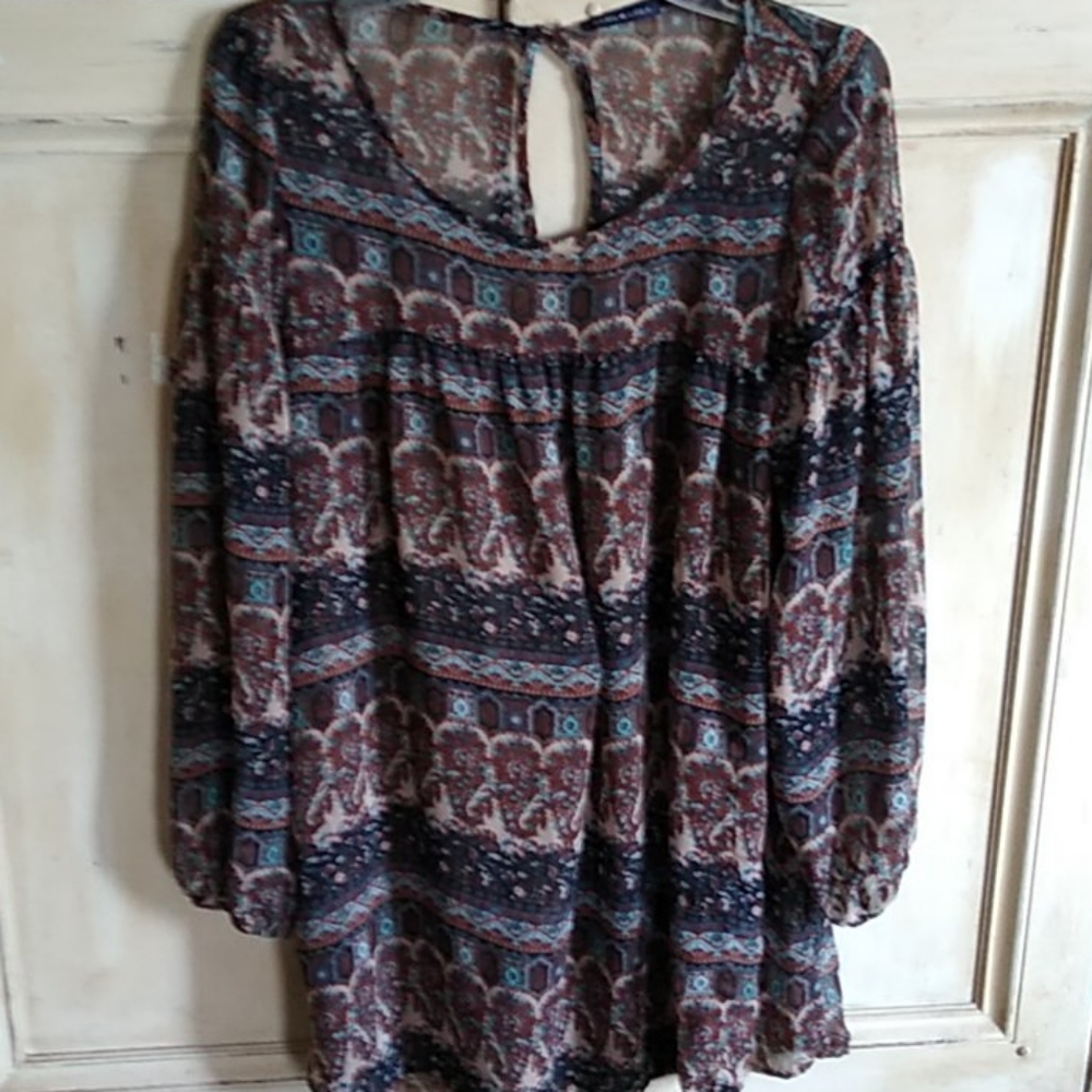 Beautiful Navy Brown turquoise color sheer type sh